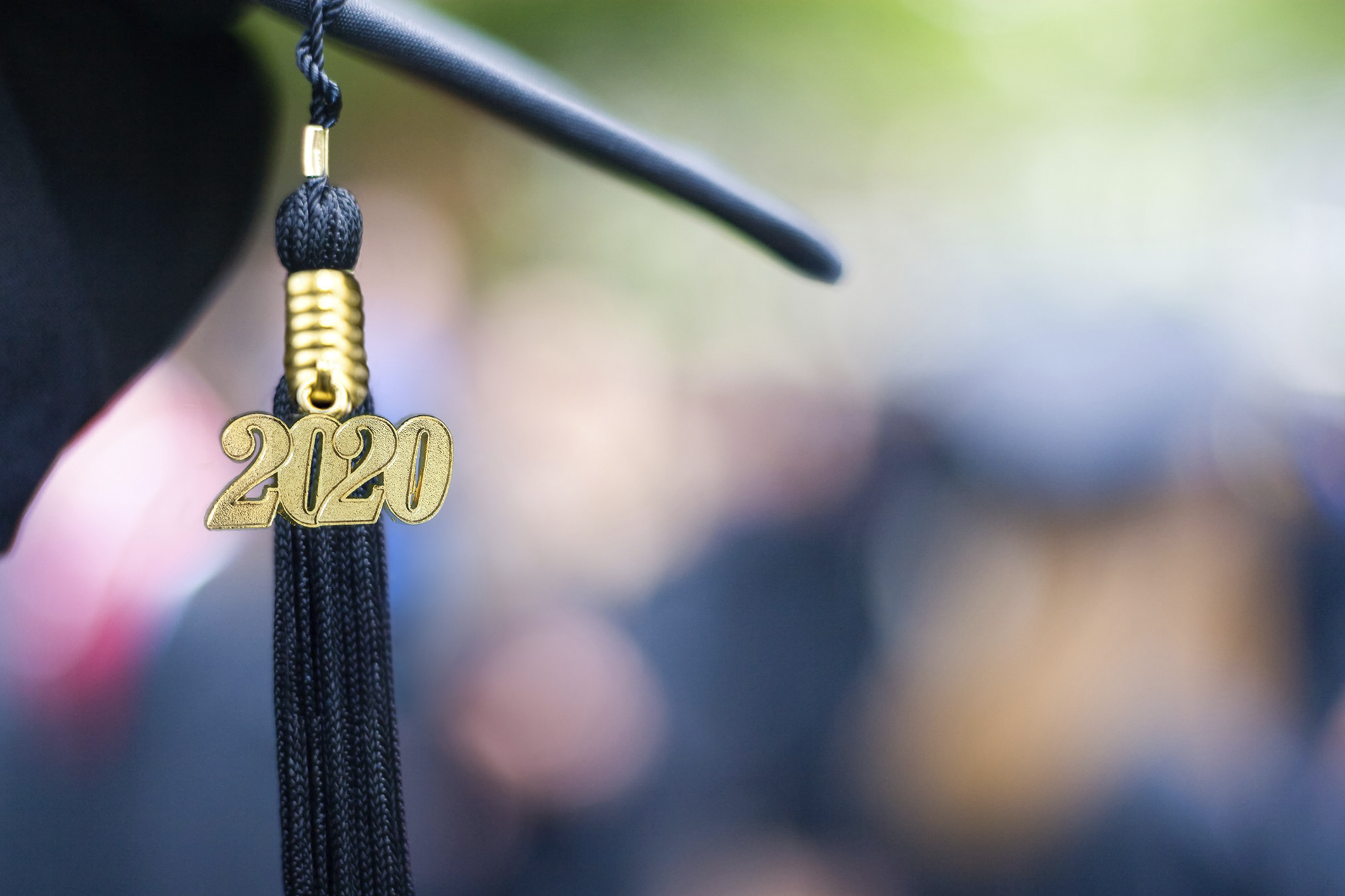 Graduation cap with 2020 tassel charm