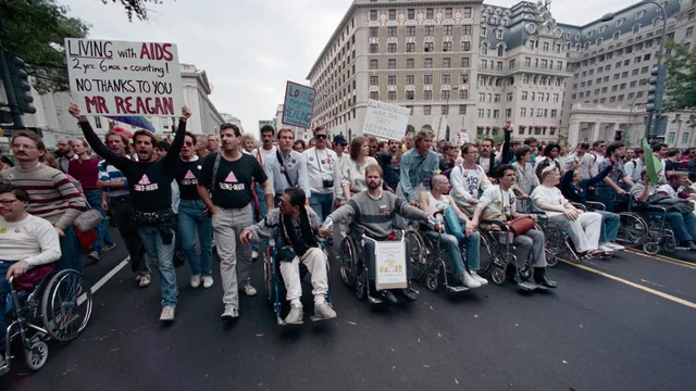 AIDS victims and their supporters participate in the March on Washington for Lesbian and Gay rights October 11th.