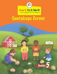 illustration of children picking cantaloupe