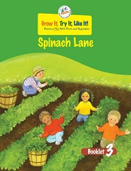 illustration of kids picking spinach