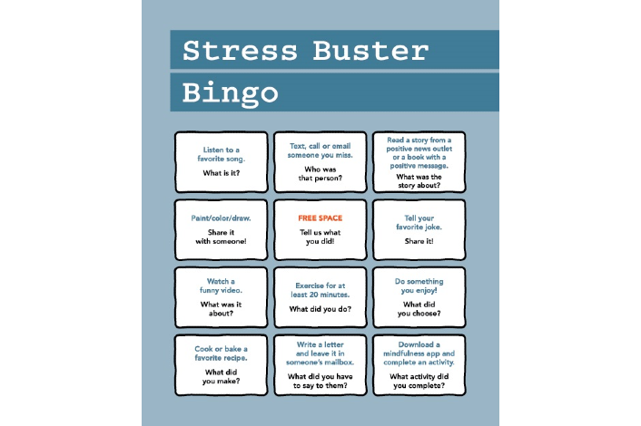 Stress Buster Bingo