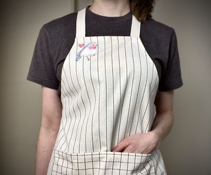 Cross Back Apron From Recycled Tablecloth 