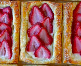 Top down view of 5-Ingredient Strawberry Breakfast Pastries side by side