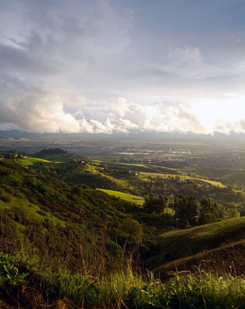 View of Silicon Valley from the hills after a passing storm