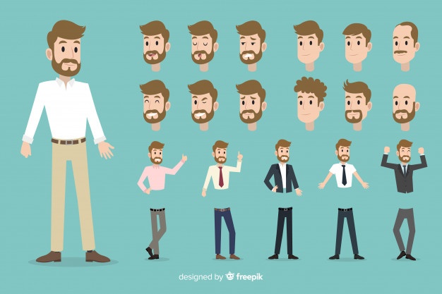 Businessman set with different postures