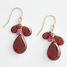 Mabel Chong Garnet Ruby Cluster Earrings