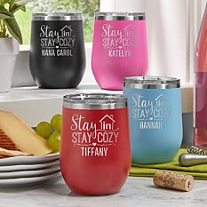 Stay In Stay Cozy Wine Tumbler