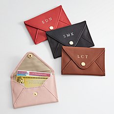 Leather Mini Envelope Card Case