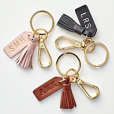 Monogram Leather Tassel Key Chain