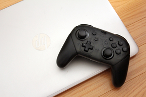 Nintendo Switch Pro controller with a Windows 10 laptop