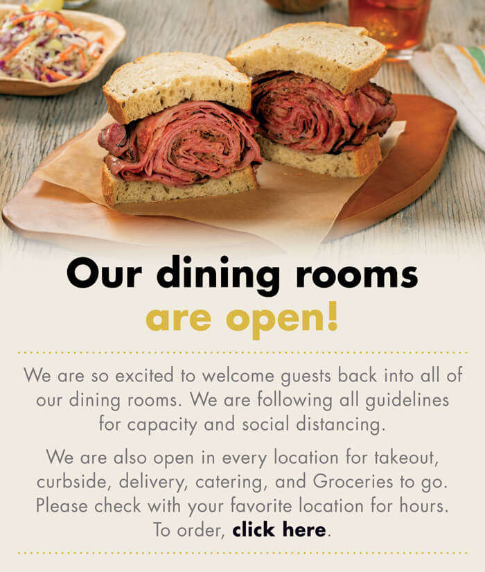 Our dining rooms are open!