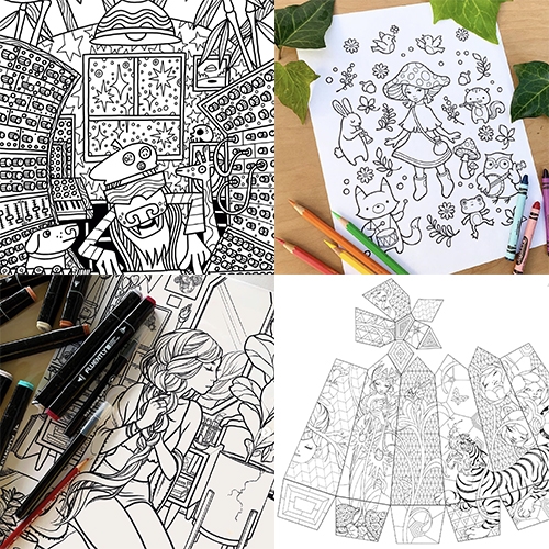 Coloring Pages! They are popping up from many of our favorite artists these days to help destress adults or inspire/amuse kiddos. Here are some from Audrey Kawasaki, Pete Fowler, James Jean, Jacquelin de Leon, and perhaps more to come...