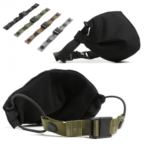 DSPTCH Face Covering and Face Covering Strap (that can be used with any mask with ear loops) - nice detail that it can be easily tightened and uses a magnetic buckle.