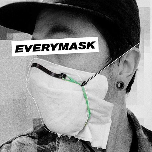 EVERYMASK by Roo Williams is a unique DIY mask design that uses a custom harness to tightly fit a sheet of filter material to a person's face. It follows NASA's ISRU principles, using common household tools/materials.