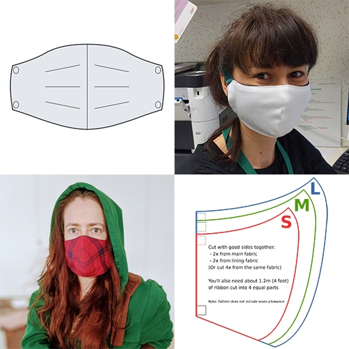 The Free Sewing Fu Face Mask Pattern is the cleanest design i've found aesthetically. (While there are many arguments on materials, styles, effectiveness, etc of DIY masks currently, I found this to be a noteworthy template to explore/tweak!)