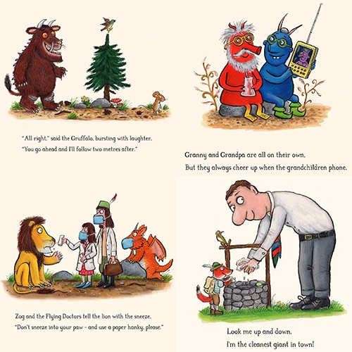 'Gruffalo stayed in the cave': Axel Scheffler and Julia Donaldson's adorable coronavirus cartoons help teach kids (and adults) to stay safe!