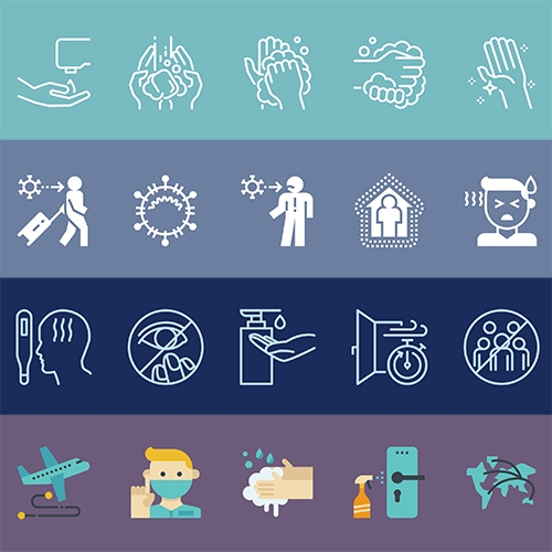Iconfinder has over 200 free vector icons for coronavirus awareness (and general hygiene!) 