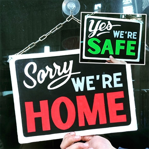 SergeLowrider "Sorry, we're home - Yes, we're safe" signs! (DM @sergelowrider for purchase info!)