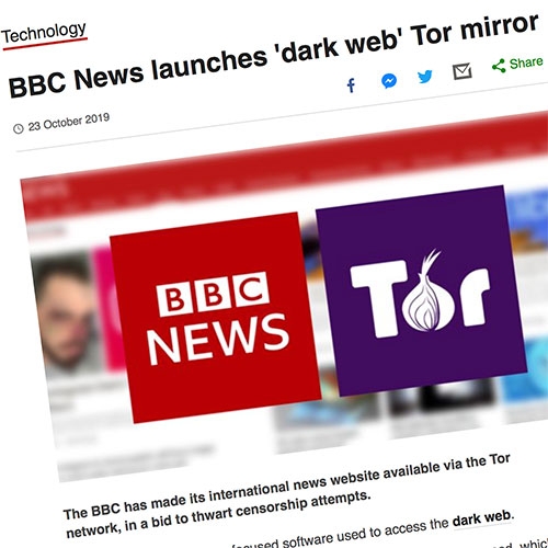 BBC News International Edition is now available on the dark web at bbcnewsv2vjtpsuy.onion to provide access to those who have censored internet access...